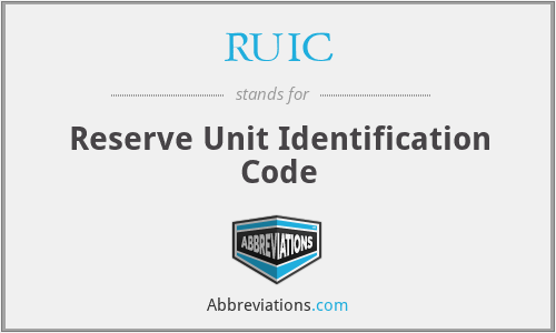 RUIC - Reserve Unit Identification Code