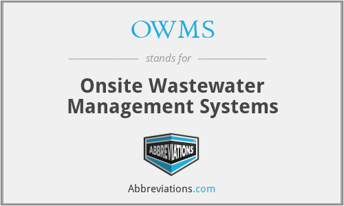 OWMS - Onsite Wastewater Management Systems