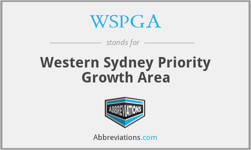 WSPGA - Western Sydney Priority Growth Area