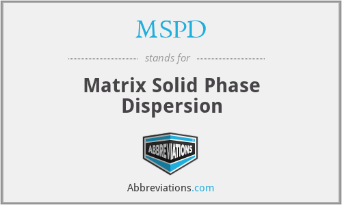 MSPD - Matrix Solid Phase Dispersion