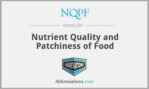 NQPF - Nutrient Quality and Patchiness of Food