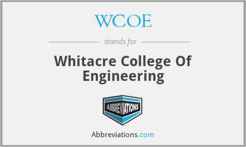 WCOE - Whitacre College Of Engineering