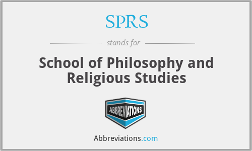 SPRS - School of Philosophy and Religious Studies
