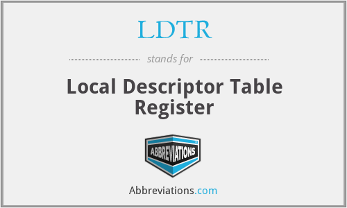 LDTR - Local Descriptor Table Register