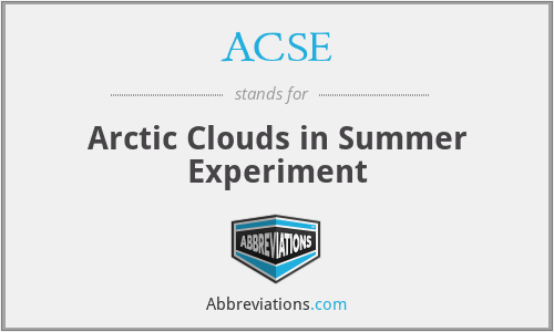 ACSE - Arctic Clouds in Summer Experiment