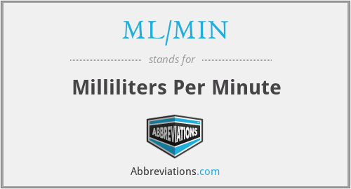 ML/MIN - Milliliters Per Minute