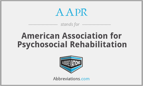 AAPR - American Association for Psychosocial Rehabilitation