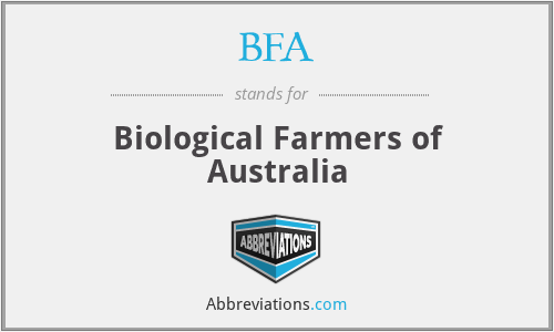BFA - Biological Farmers of Australia