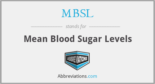 MBSL - Mean Blood Sugar Levels