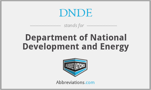 DNDE - Department of National Development and Energy