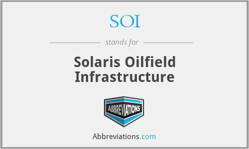 SOI - Solaris Oilfield Infrastructure