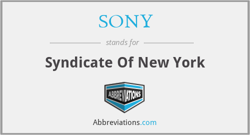 SONY - Syndicate Of New York