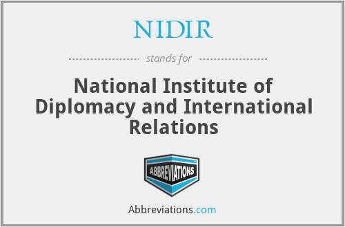 NIDIR - National Institute of Diplomacy and International Relations