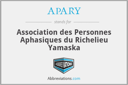 APARY - Association des Personnes Aphasiques du Richelieu Yamaska