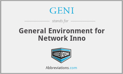 GENI - General Environment for Network Inno