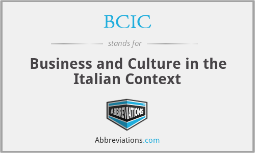 BCIC - Business and Culture in the Italian Context