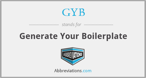 GYB - Generate Your Boilerplate