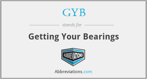 GYB - Getting Your Bearings