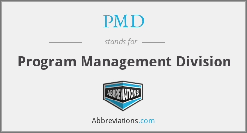 PMD - Program Management Division