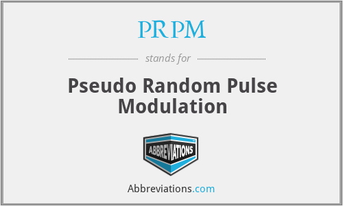 PRPM - Pseudo Random Pulse Modulation