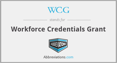 WCG - Workforce Credentials Grant