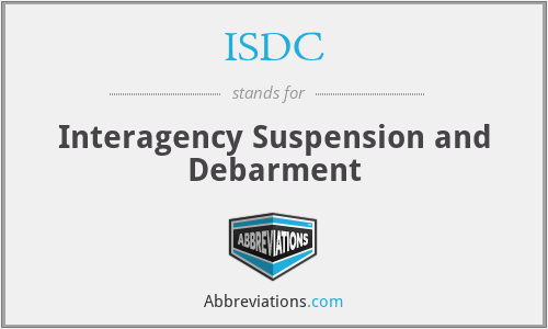 ISDC - Interagency Suspension and Debarment
