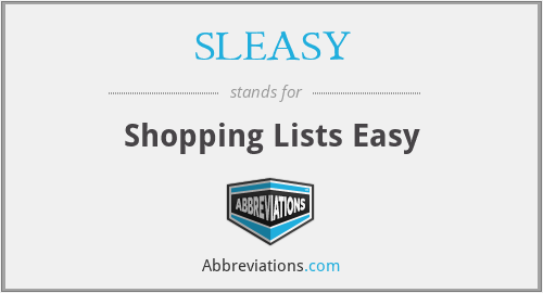 SLEASY - Shopping Lists Easy