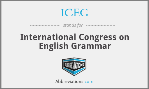 ICEG - International Congress on English Grammar