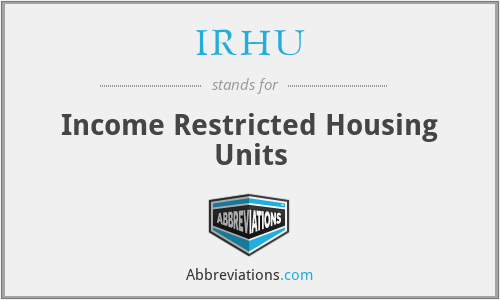 IRHU - Income Restricted Housing Units