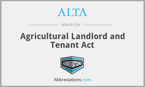 ALTA - Agricultural Landlord and Tenant Act