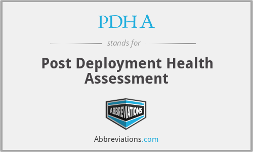 PDHA - Post Deployment Health Assessment