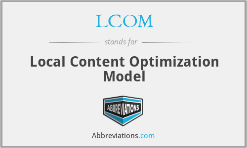 LCOM - Local Content Optimization Model