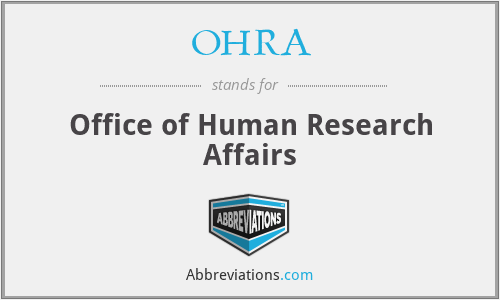OHRA - Office of Human Research Affairs