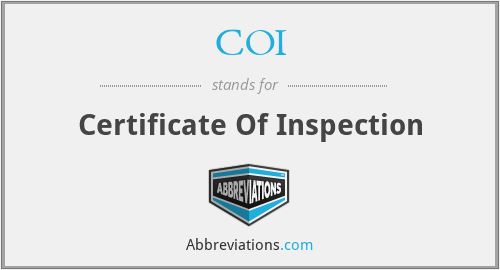 COI - Certificate Of Inspection