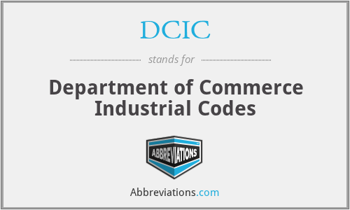 DCIC - Department of Commerce Industrial Codes
