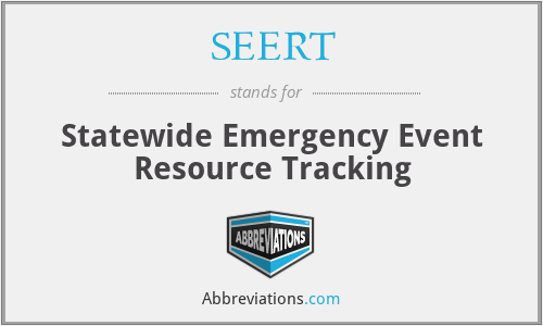 SEERT - Statewide Emergency Event Resource Tracking