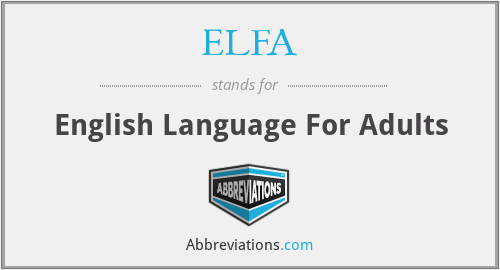 ELFA - English Language For Adults