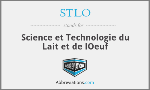 STLO - Science et Technologie du Lait et de lOeuf