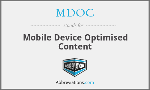 MDOC - Mobile Device Optimised Content