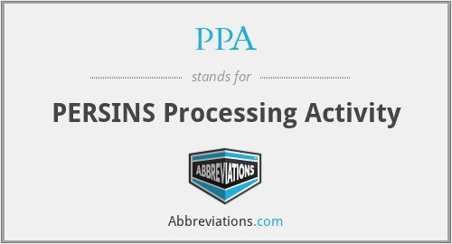 PPA - PERSINS Processing Activity