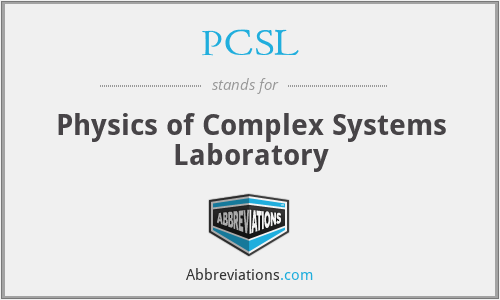 PCSL - Physics of Complex Systems Laboratory