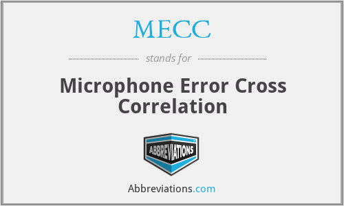 MECC - Microphone Error Cross Correlation