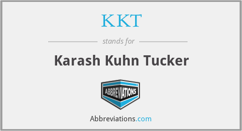 KKT - Karash Kuhn Tucker
