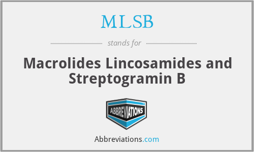 MLSB - Macrolides Lincosamides and Streptogramin B