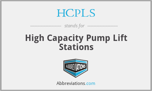 HCPLS - High Capacity Pump Lift Stations