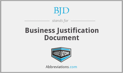 BJD - Business Justification Document