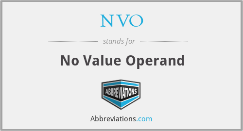 NVO - No Value Operand