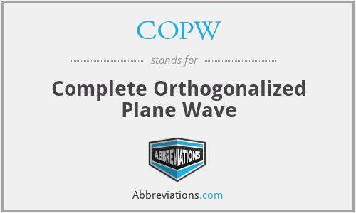 COPW - Complete Orthogonalized Plane Wave