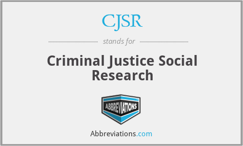 CJSR - Criminal Justice Social Research