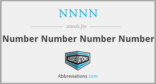NNNN - Number Number Number Number